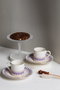 Hermia Juego de Tazas de Café Palm - Purple en Porcelana de 4 Piezas